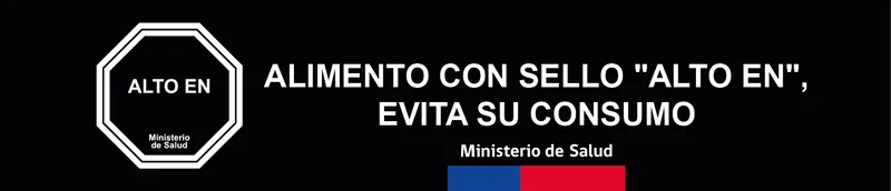 Alimento con sello «ALTO EN», evite su consumo. Ministerio de Salud